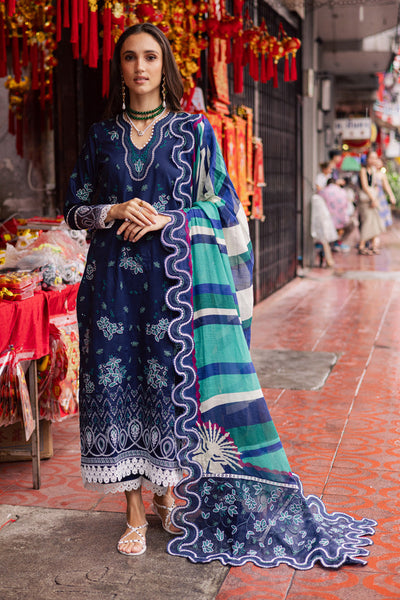 Marjjan | Carnation Lawn | MBL-17 A (NAVY BLUE) -  Marjjan Ladies Clothes - Original Designer Dress - House of Maryam