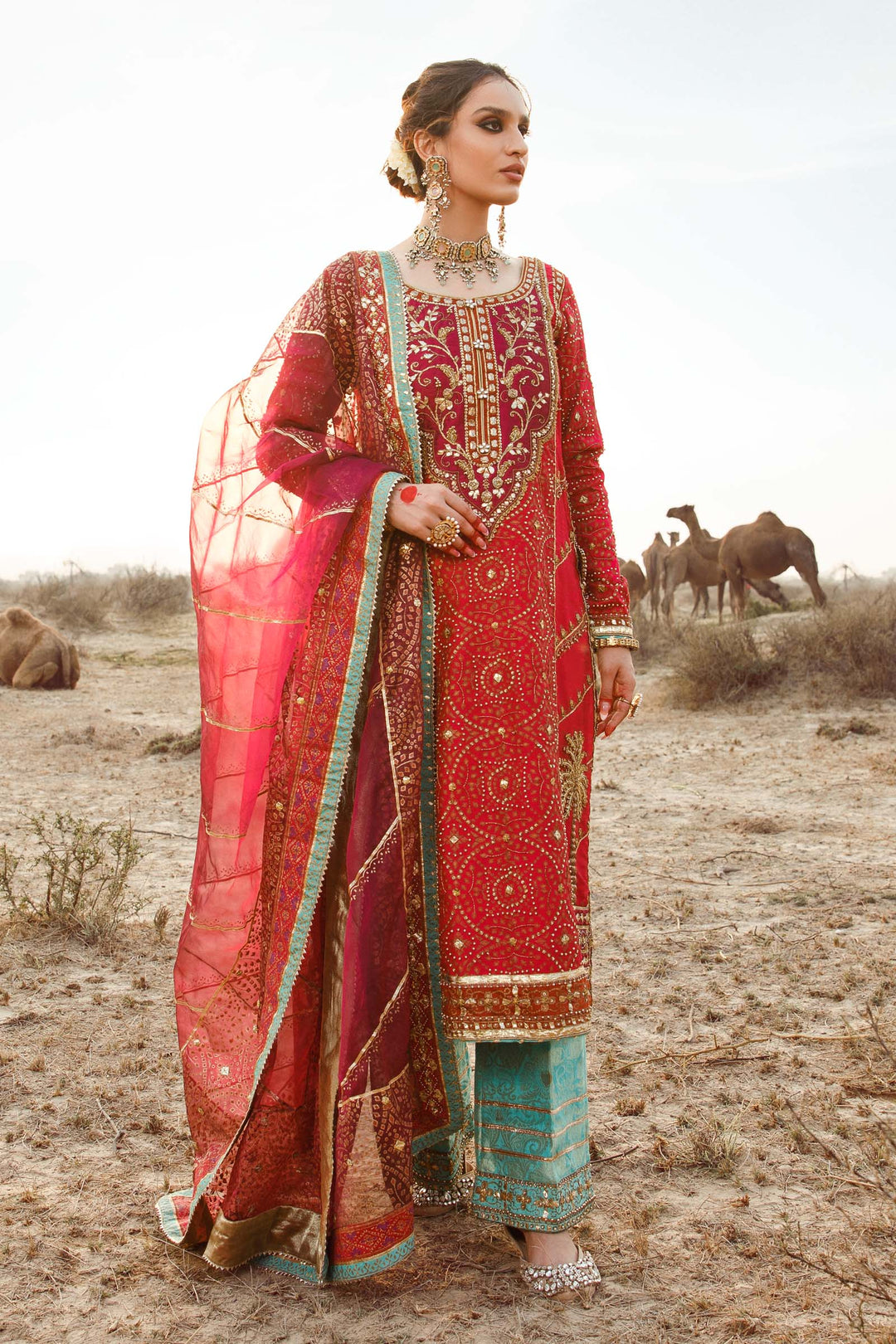 Maria B | Bridal Couture | Chundari -  Maria B Ladies Clothes - Original Designer Dress - House of Maryam