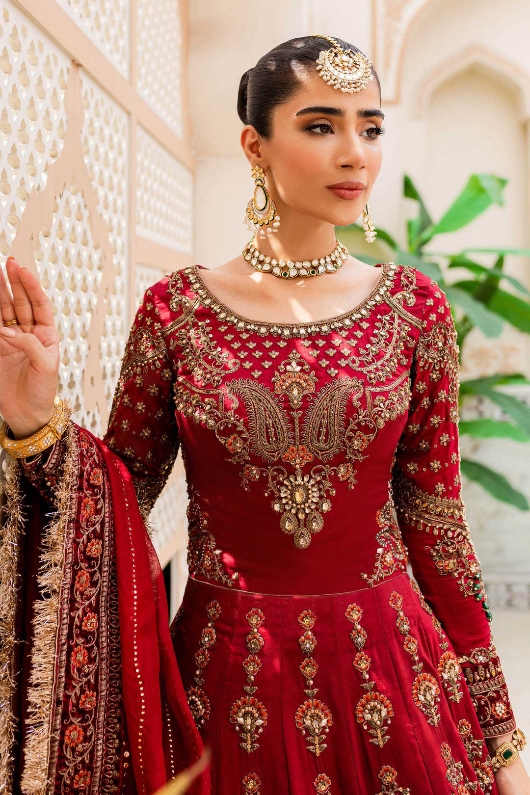 Maria B | Bridal Couture | Deep Red MC-907 by Designer Maria B - House of Maryam - Pakistani Designer Ethnic Wear in {{ shop.shopifyCountryName }}