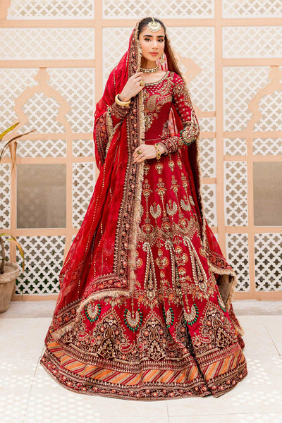 Maria B | Bridal Couture | Deep Red MC-907 -  Maria B Ladies Clothes - Original Designer Dress - House of Maryam