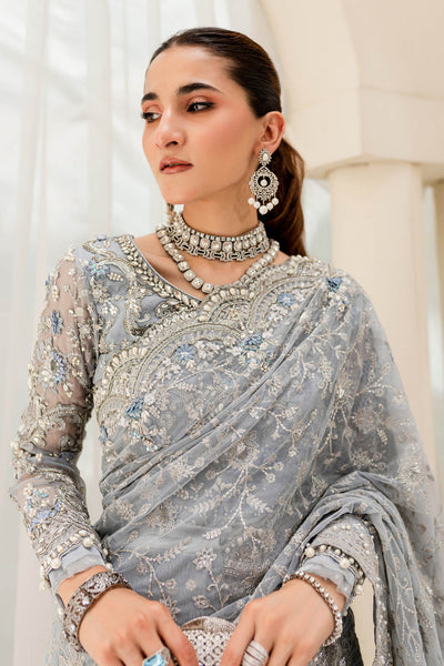 Maria B | Bridal Couture | Ice Blue MC-908 -  Maria B Ladies Clothes - Original Designer Dress - House of Maryam