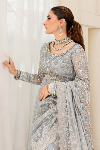 Maria B | Bridal Couture | Ice Blue MC-908 -  Maria B Ladies Clothes - Original Designer Dress - House of Maryam