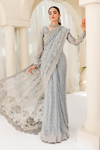 Maria B | Bridal Couture | Ice Blue MC-908 -  Maria B Ladies Clothes - Original Designer Dress - House of Maryam