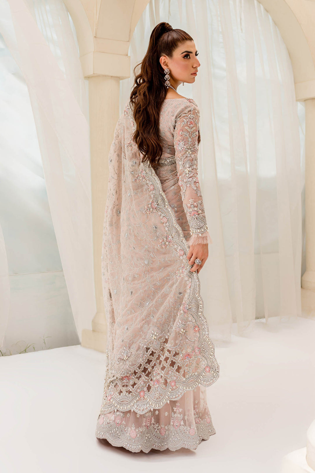 Maria B | Bridal Couture | Pale Pink MC-909 -  Maria B Ladies Clothes - Original Designer Dress - House of Maryam
