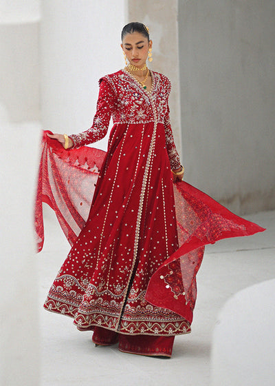 Suffuse Sahar ruby red raw silk pishwas and izaar, photo 3