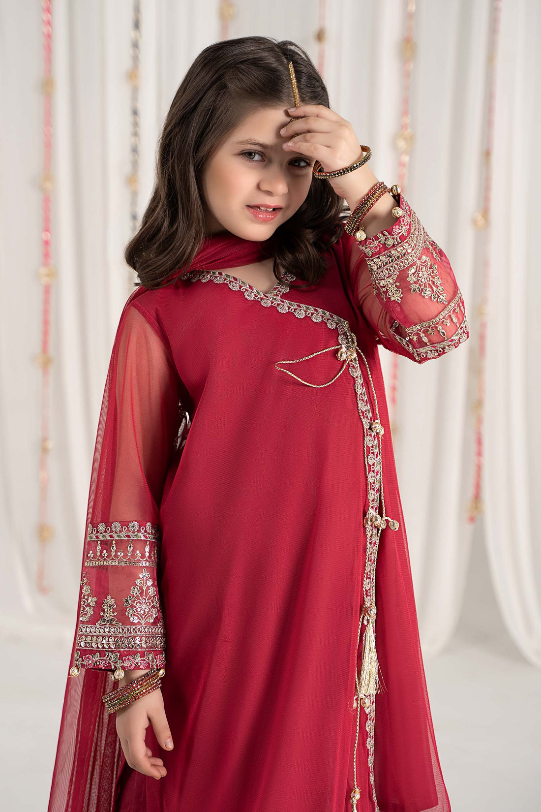 Maria B | 3 Piece Embroidered Polyester Net Suit | MKS-EF25-43