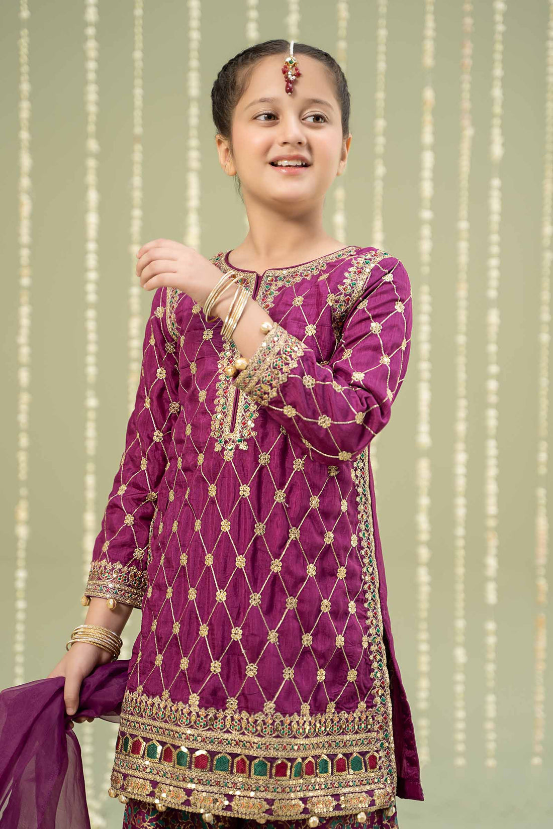 Maria B | 3 Piece Embroidered Raw Silk Suit | MKS-W24-28