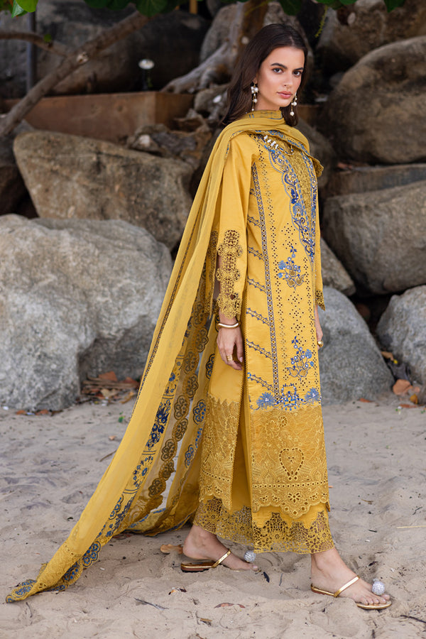 Marjjan | Mavi Lawn | MLL-23 B (MUSTARD) -  Marjjan Ladies Clothes - Original Designer Dress - House of Maryam