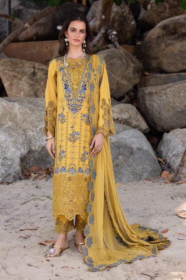 Marjjan | Mavi Lawn | MLL-23 B (MUSTARD) -  Marjjan Ladies Clothes - Original Designer Dress - House of Maryam