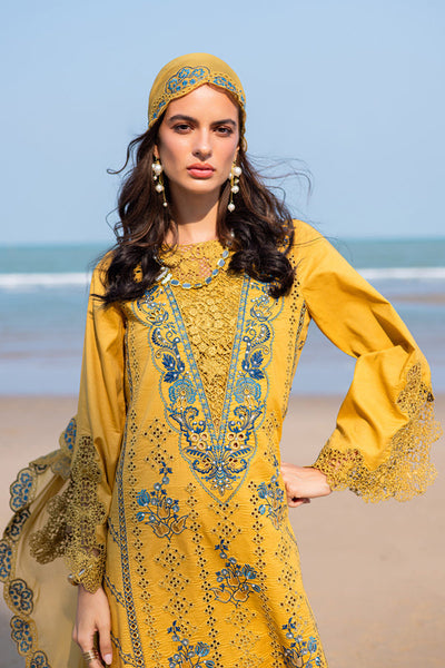 Marjjan | Mavi Lawn | MLL-23 B (MUSTARD) -  Marjjan Ladies Clothes - Original Designer Dress - House of Maryam