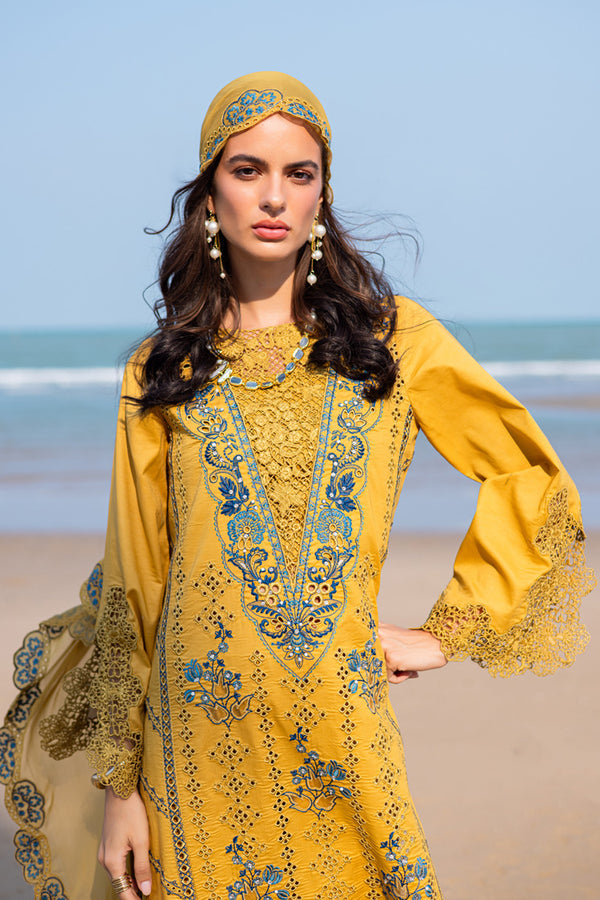 Marjjan | Mavi Lawn | MLL-23 B (MUSTARD) -  Marjjan Ladies Clothes - Original Designer Dress - House of Maryam