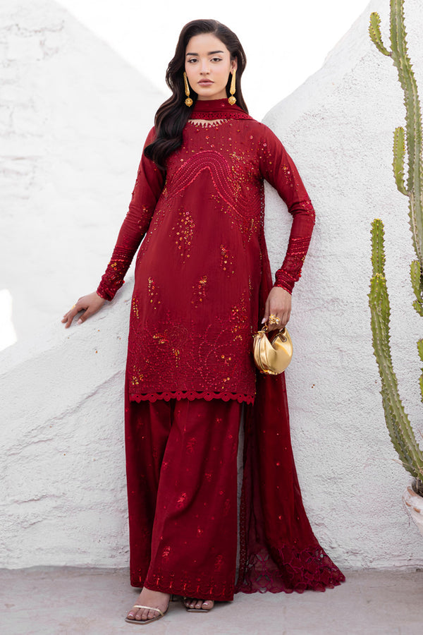 Marjjan | Elyna Lawn | SACRLET MP-48 (RED) -  Marjjan Ladies Clothes - Original Designer Dress - House of Maryam