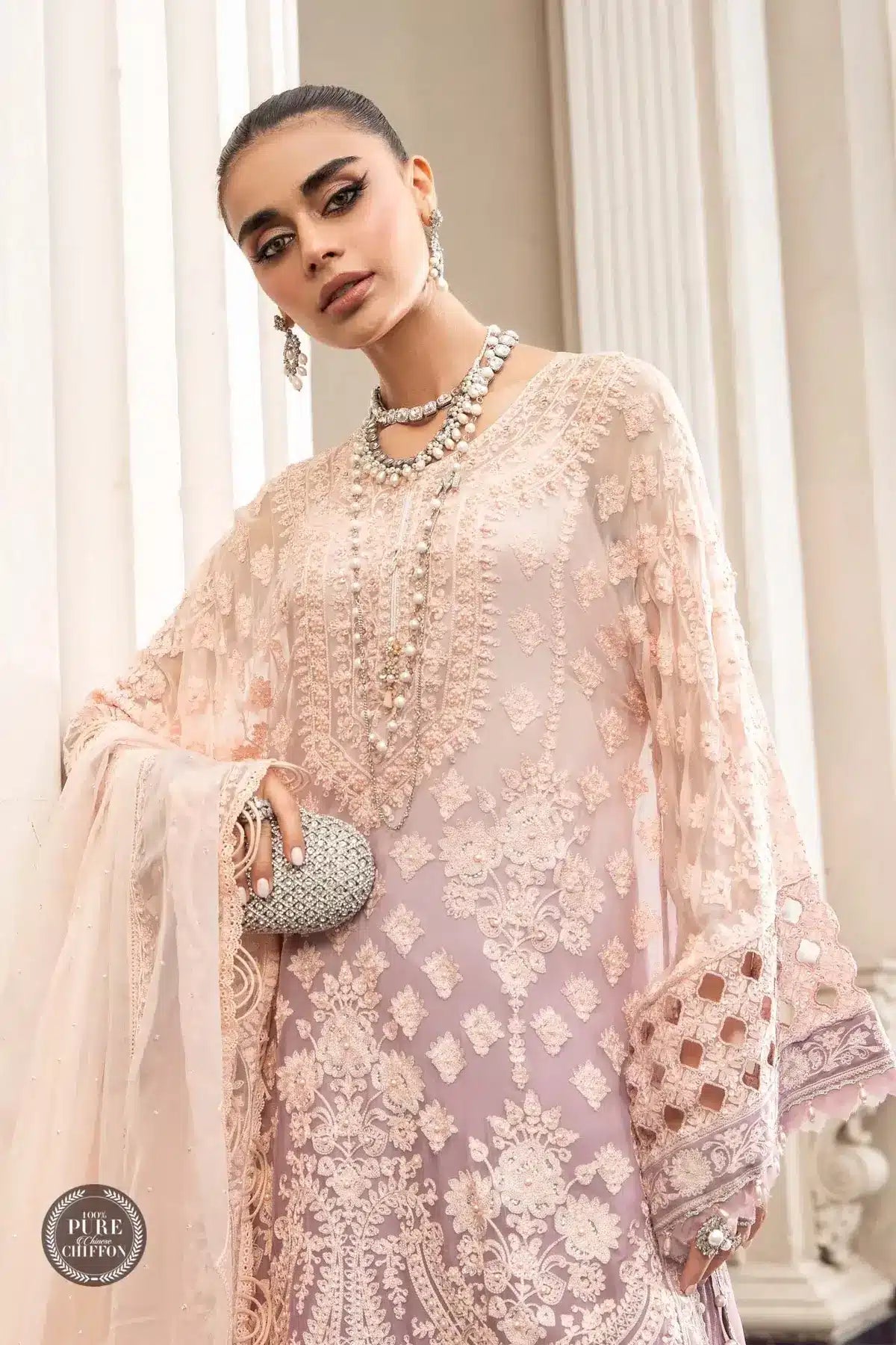 Maria B | Luxury Chiffon Collection | Lilac -  Maria B Formal - Original Designer Dress - House of Maryam