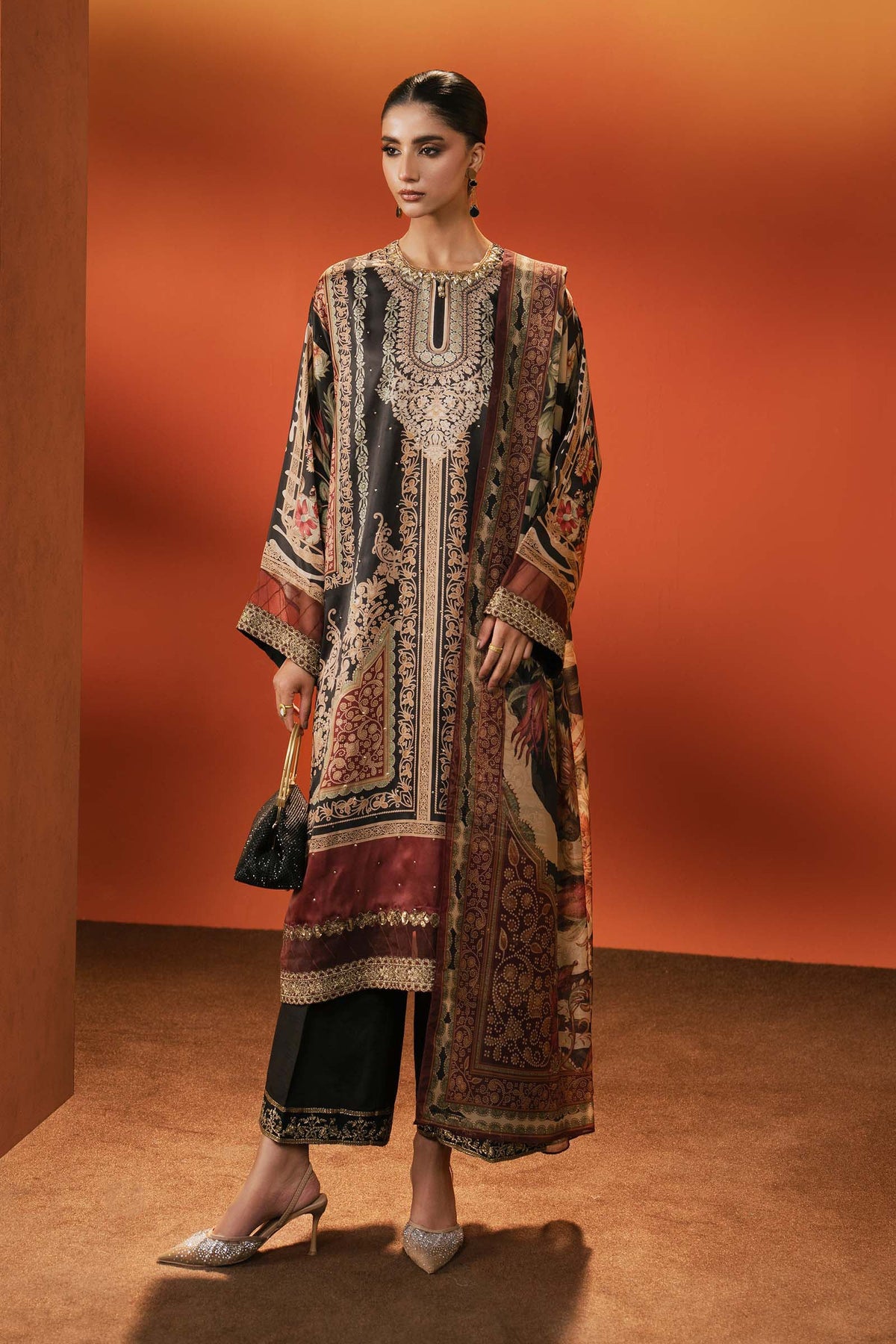 Maria B | Silk Prints '26 | MPS-EF26-02R1-Black