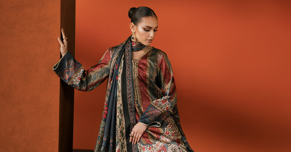 Maria B | Silk Prints | Satin Silk Suit SS-03, image 5