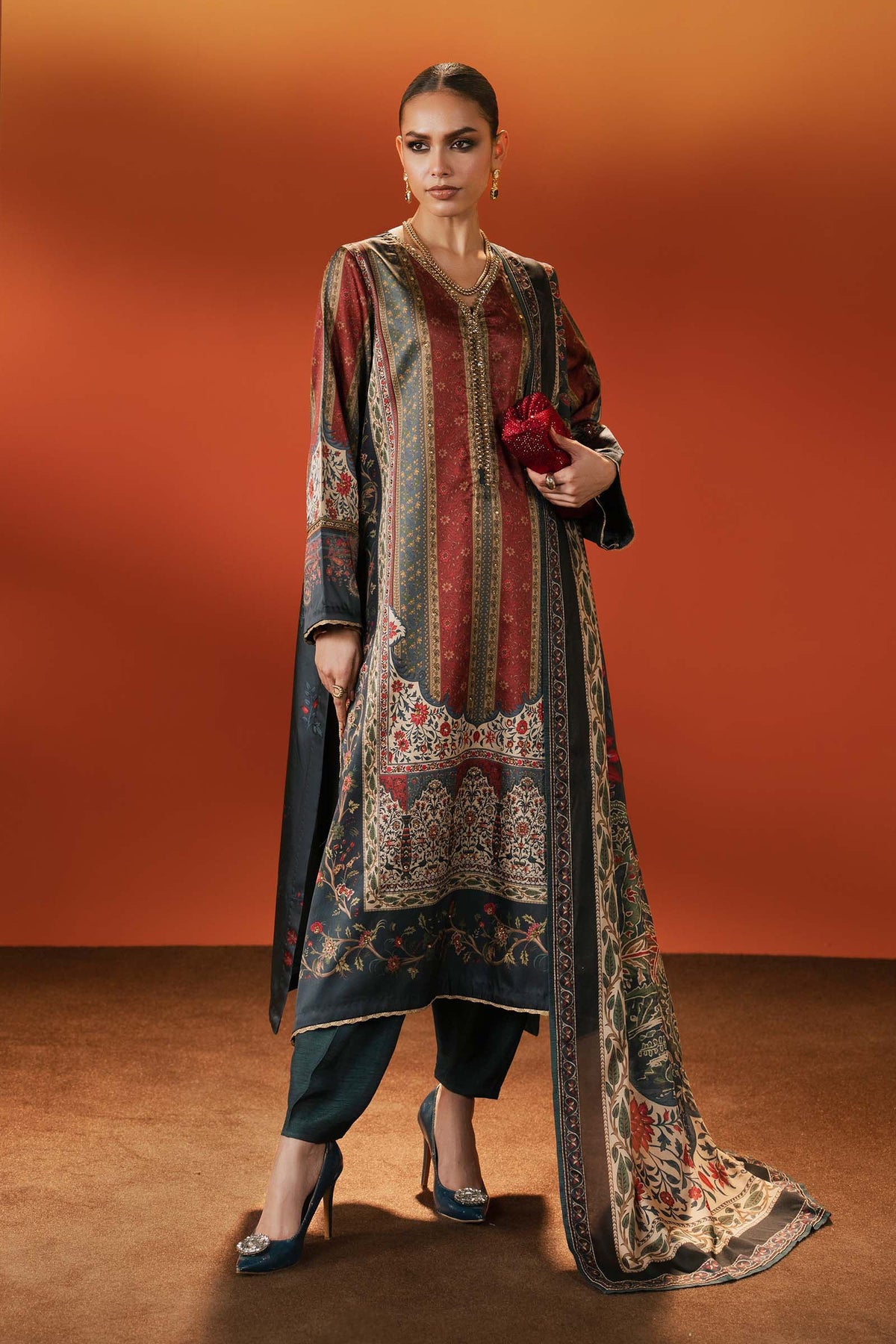 Maria B | Silk Prints | Satin Silk Suit SS-03