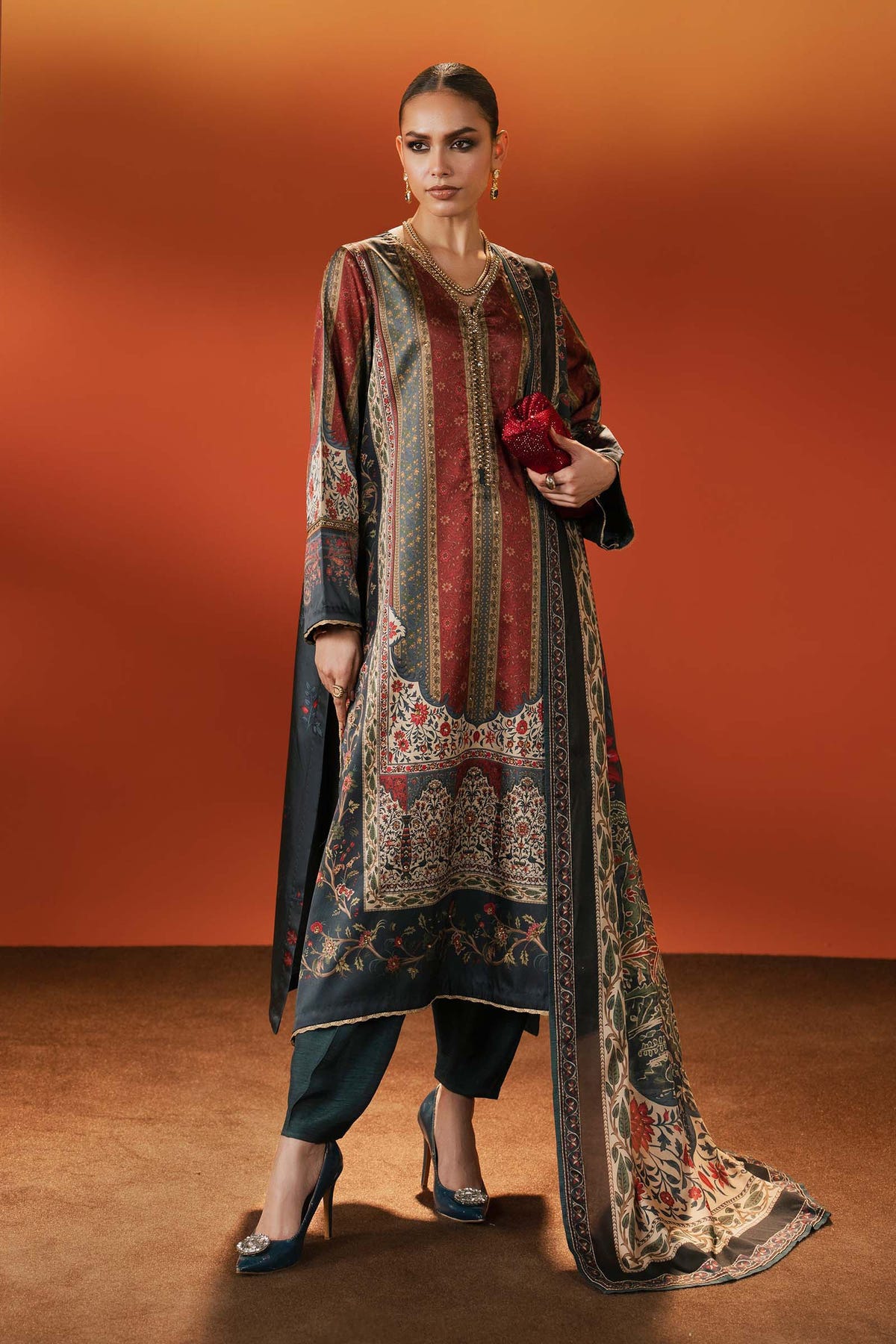 Maria B | Silk Prints | Satin Silk Suit SS-03