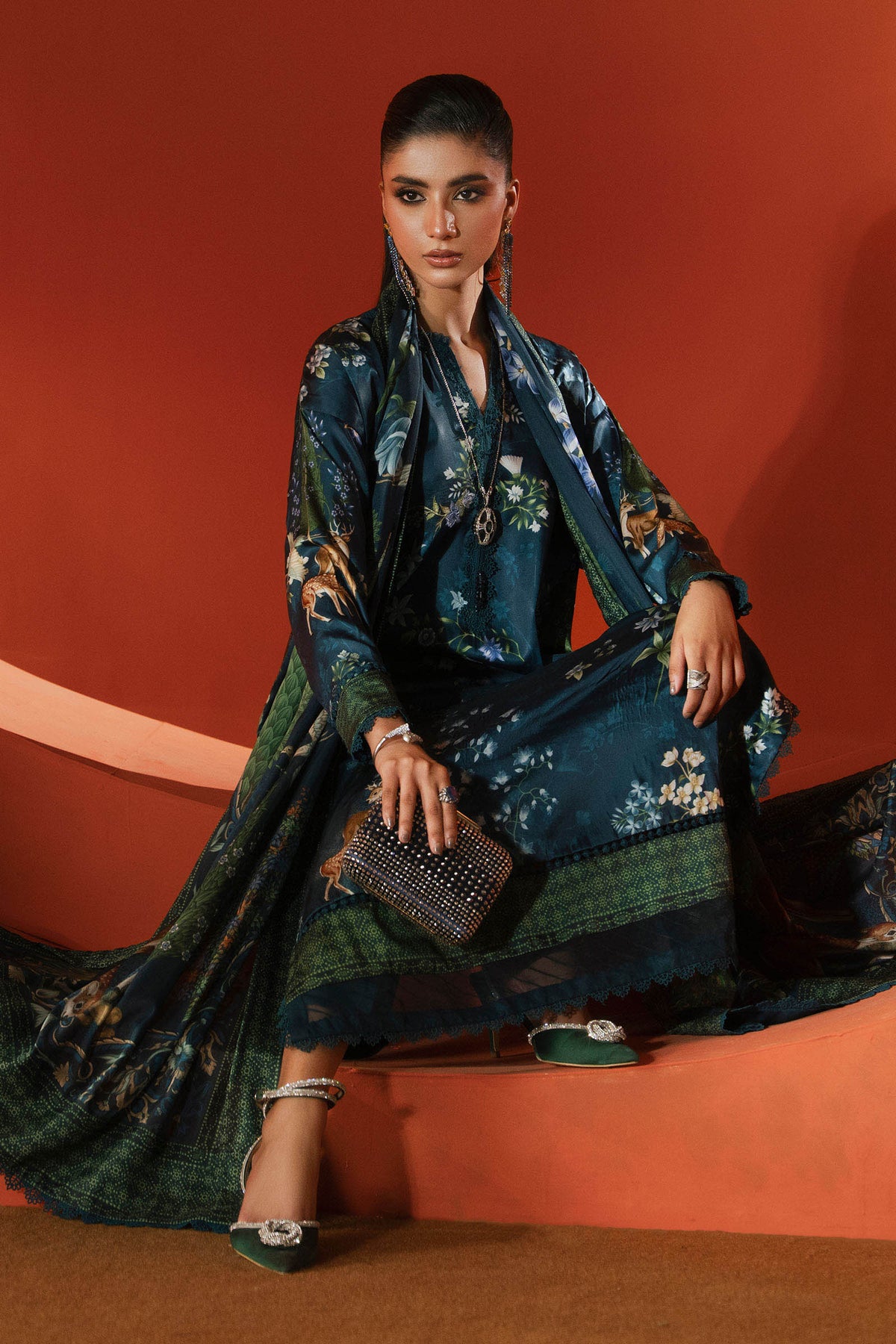 Maria B | Silk Prints '26 | MPS-EF26-05R1-Teal-6
