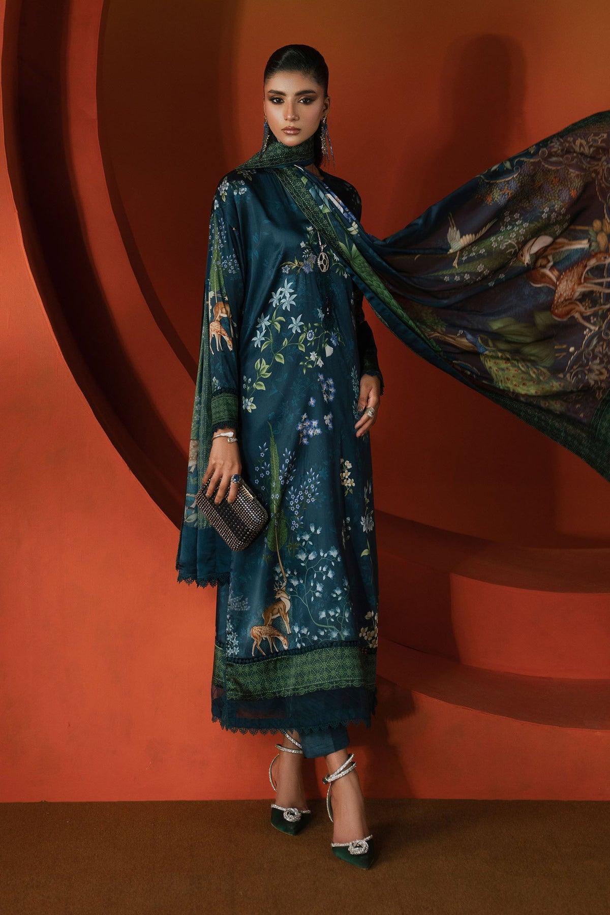 Maria B | Silk Prints '26 | MPS-EF26-05R1-Teal