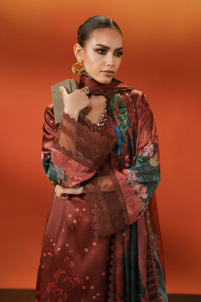 Maria B | Silk Prints '26 | MPS-EF26-08R1-Maroon