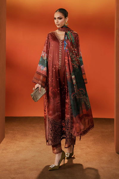 Maria B | Silk Prints '26 | MPS-EF26-08R1-Maroon