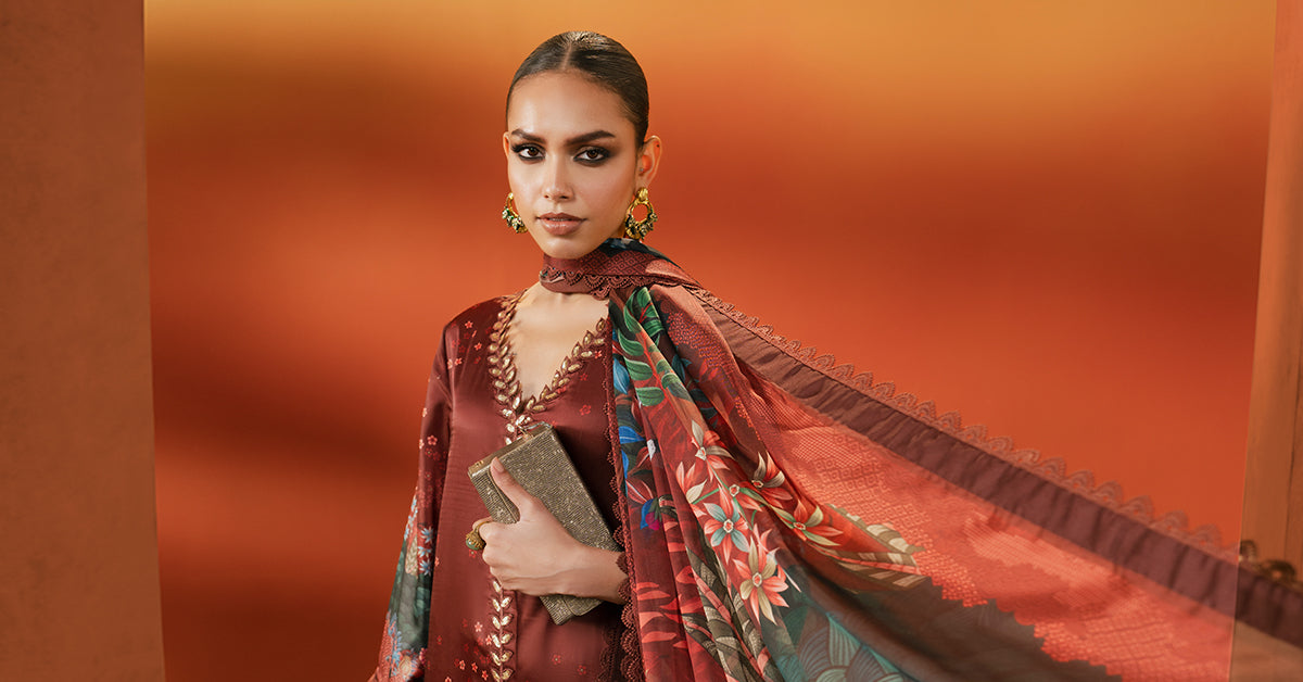 Maria B | Silk Prints '26 | MPS-EF26-08R1-Maroon-8