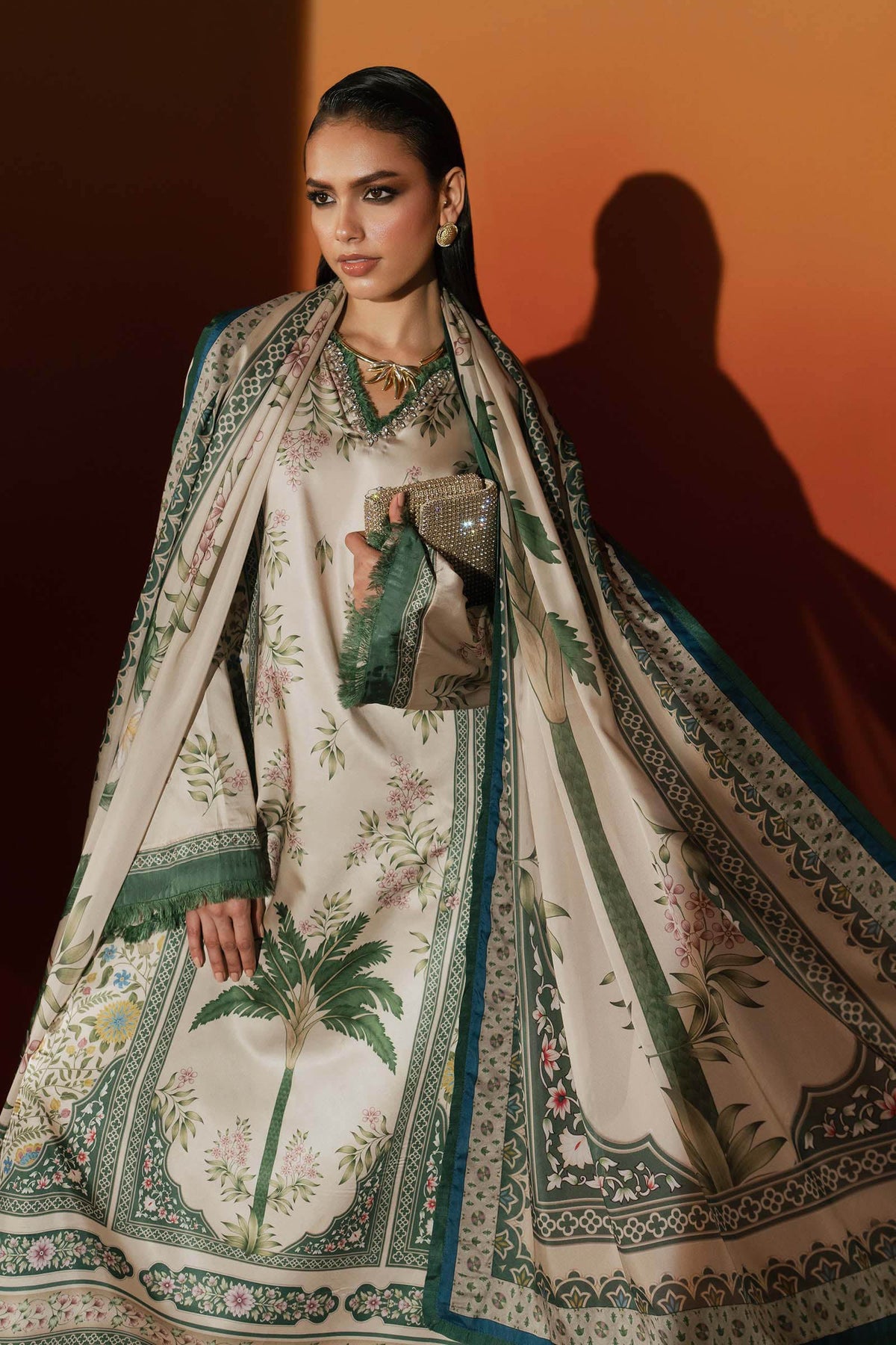 Maria B | Silk Prints '26 | MPS-EF26-10R1-Beige-and-Green-5