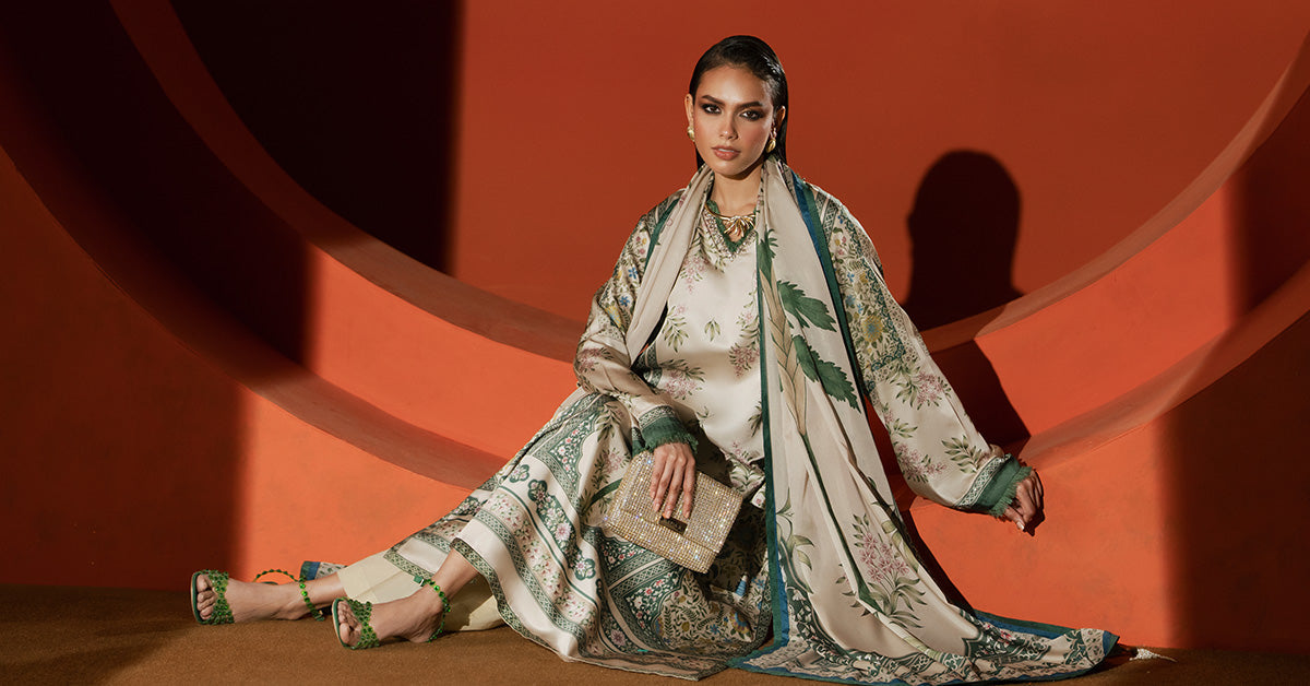 Maria B | Silk Prints '26 | MPS-EF26-10R1-Beige-and-Green-7