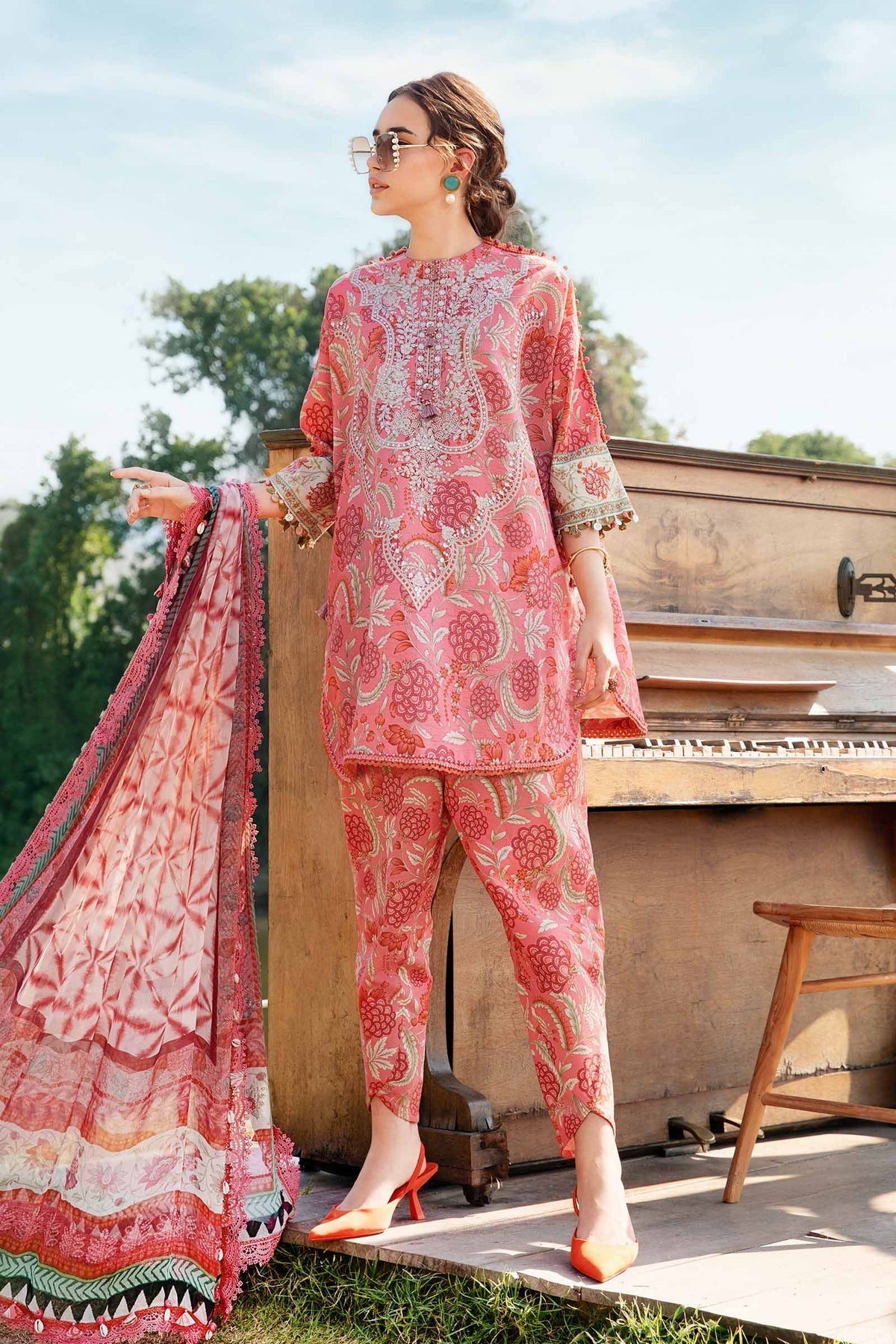 Maria B | M Prints 25 | MPT-2513-A -  Maria B Ladies Clothes - Original Designer Dress - House of Maryam