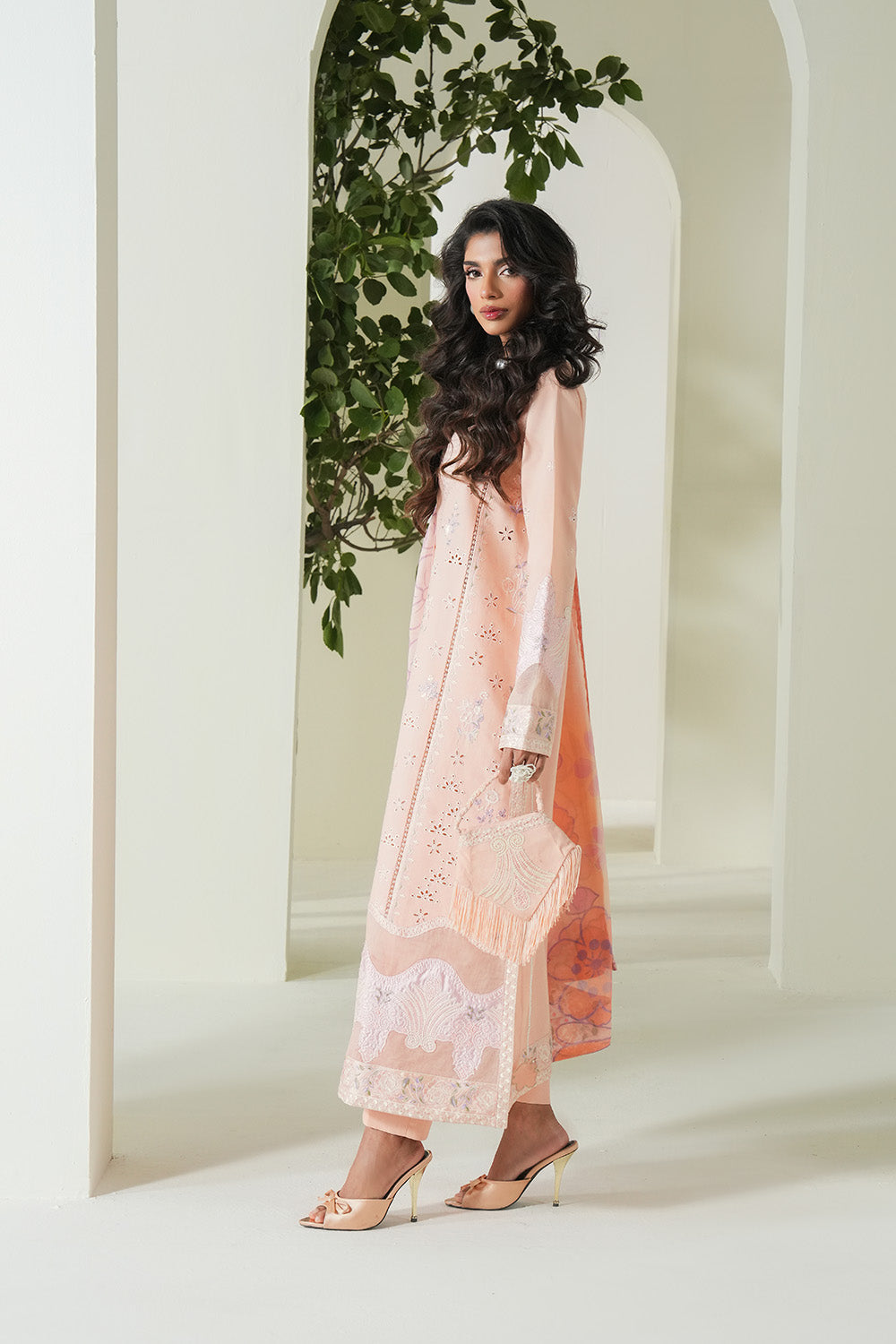 Maryum N Maria | Soiree Lawn | Peachy Delight -  Maryam N Maria Ladies Clothes - Original Designer Dress - House of Maryam