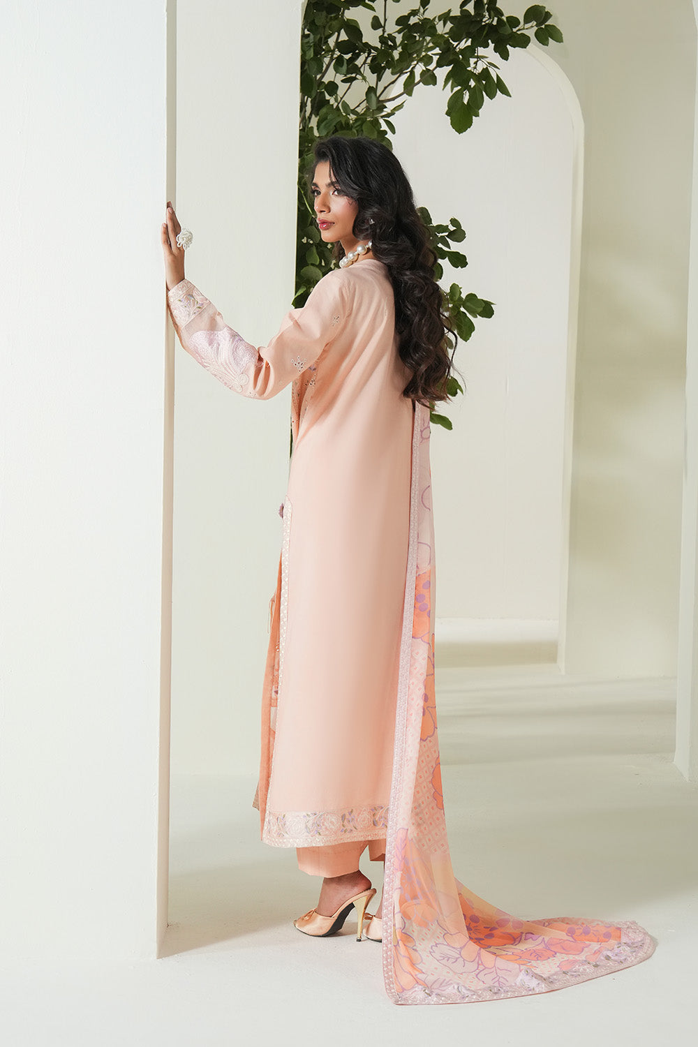 Maryum N Maria | Soiree Lawn | Peachy Delight -  Maryam N Maria Ladies Clothes - Original Designer Dress - House of Maryam