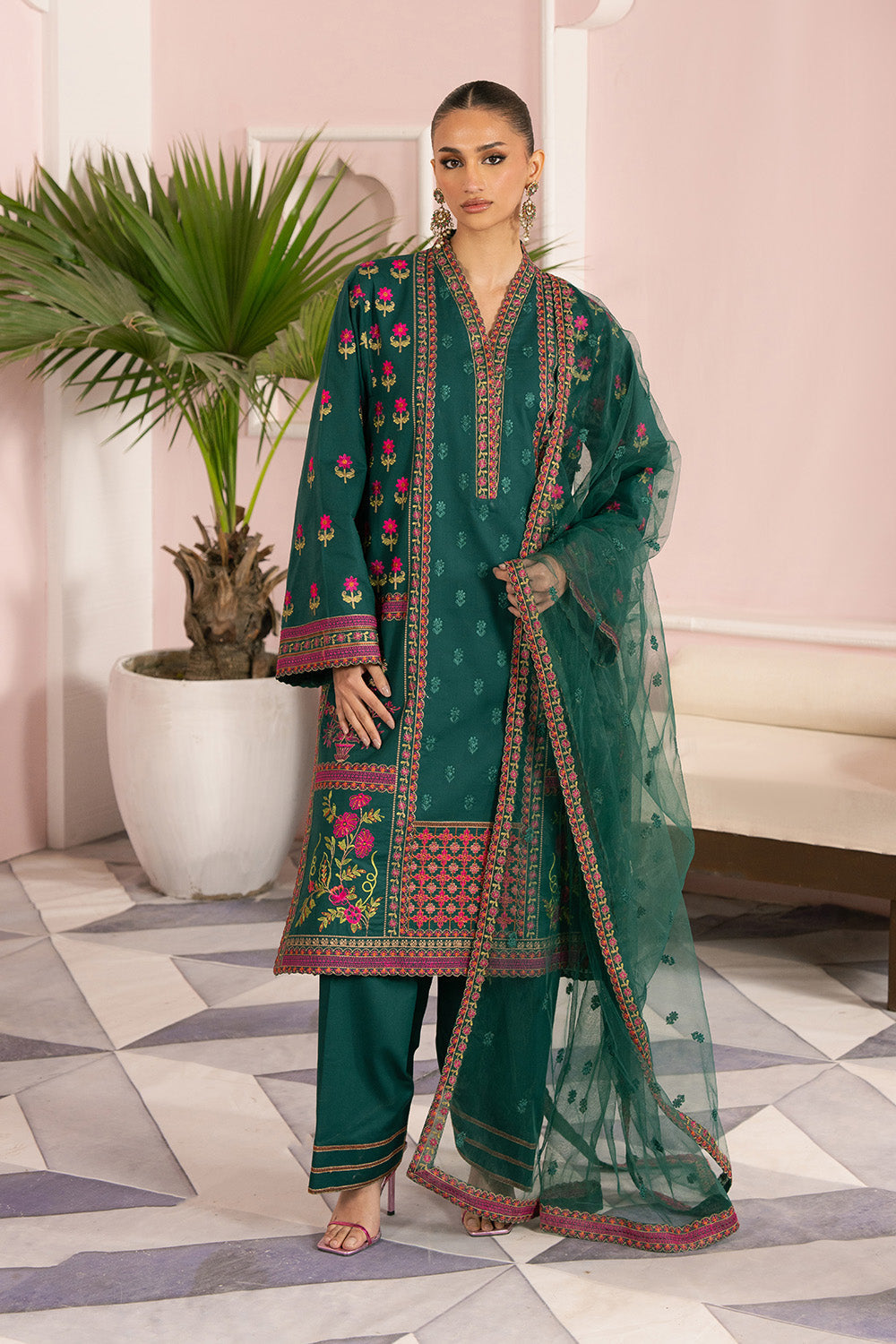 Maryum N Maria | Eid Luxury Lawn 25 | AVIZEH - MS50162 -  Maryum N Maria Ladies Clothes - Original Designer Dress - House of Maryam