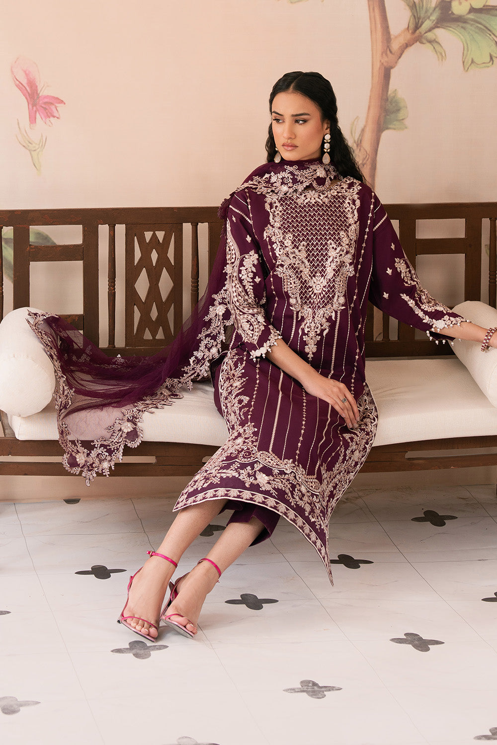 Maryum N Maria | Eid Luxury Lawn 25 | ALALEH - MS50163 -  Maryum N Maria Ladies Clothes - Original Designer Dress - House of Maryam