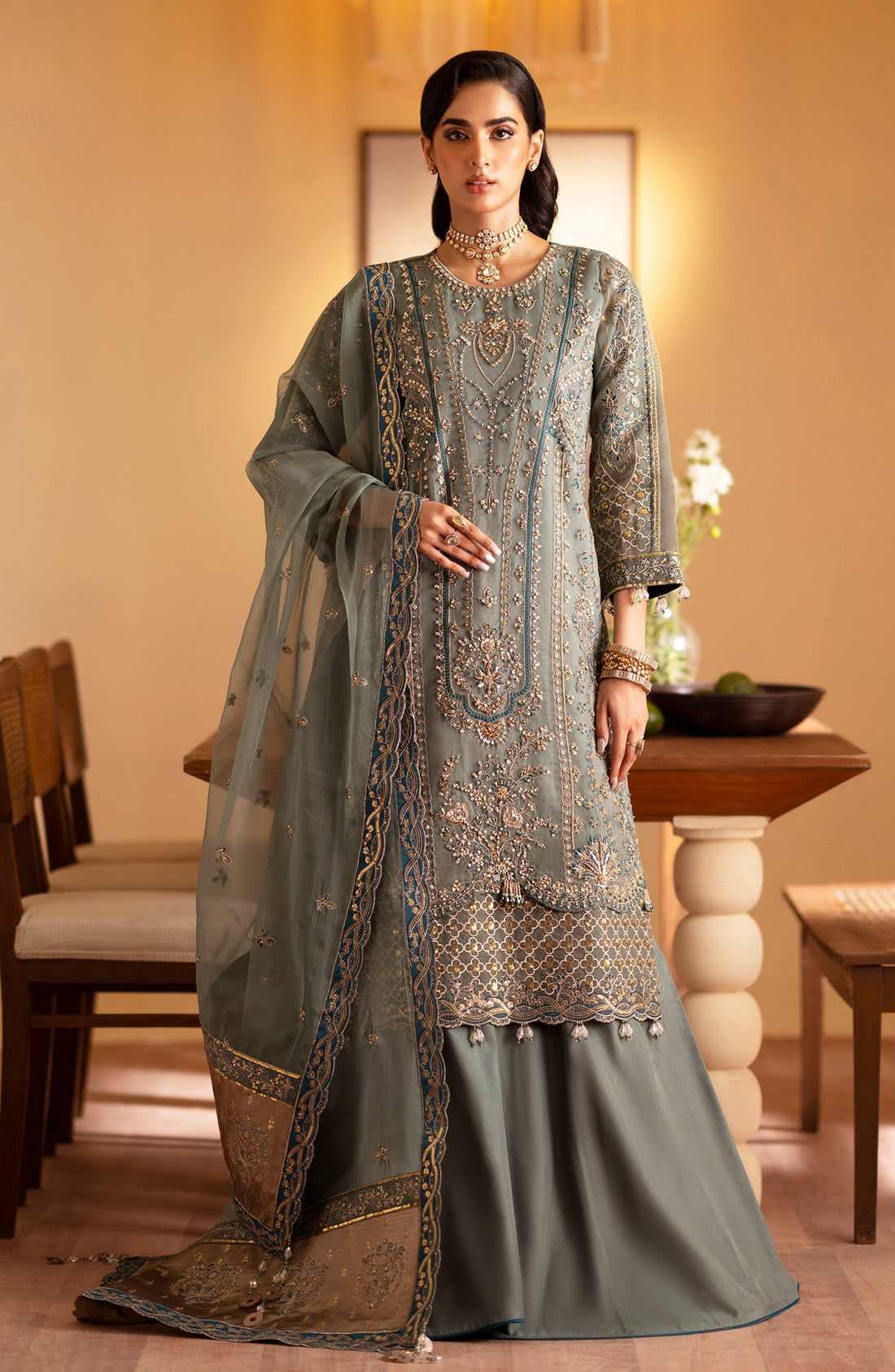 Emaan Adeel | Romansiyyah Luxury Formals 24 | Roheen by Designer Emaan Adeel - House of Maryam - Pakistani Designer Ethnic Wear in {{ shop.shopifyCountryName }}