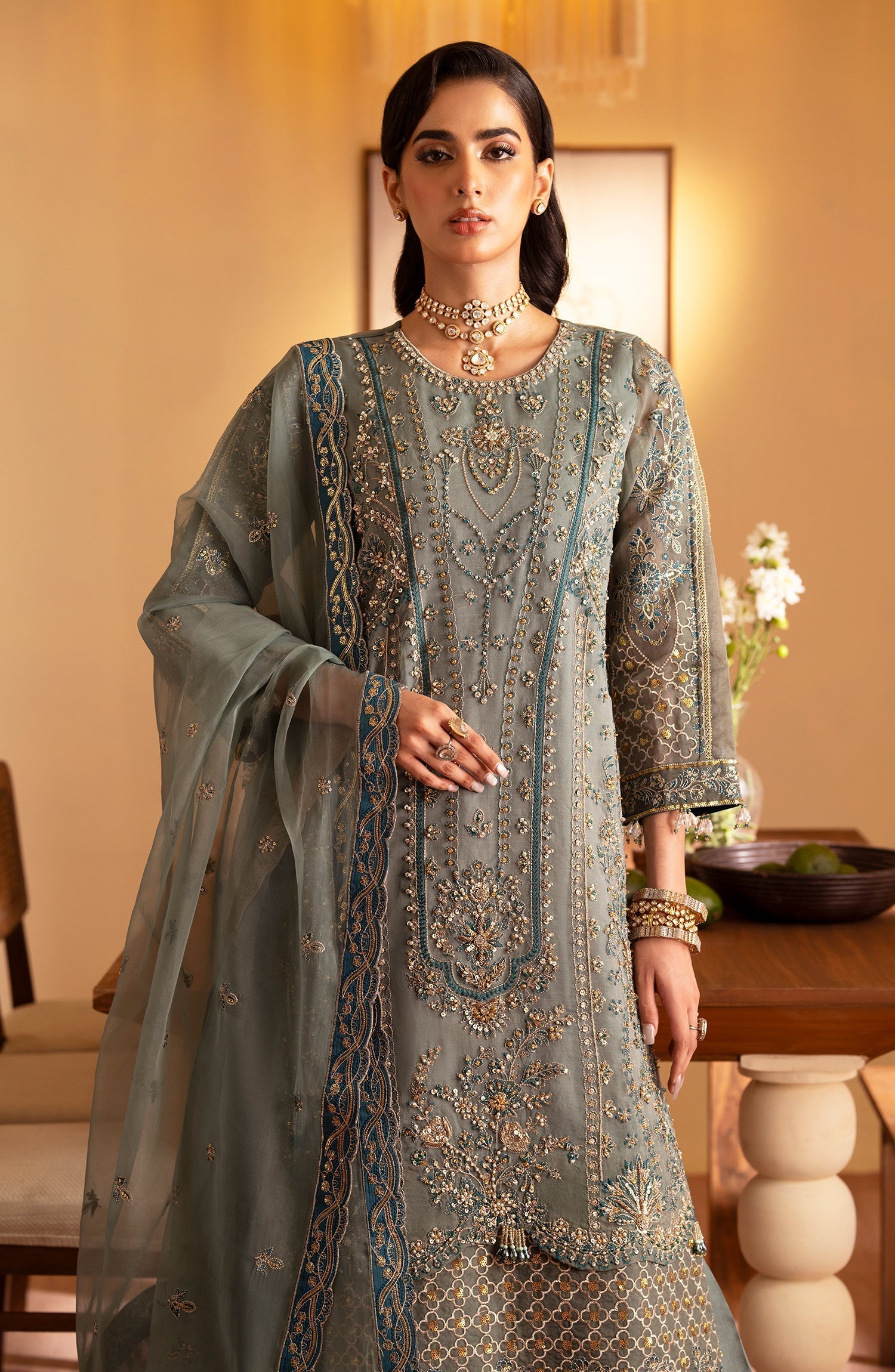 Emaan Adeel | Romansiyyah Luxury Formals 24 | Roheen by Designer Emaan Adeel - House of Maryam - Pakistani Designer Ethnic Wear in {{ shop.shopifyCountryName }}