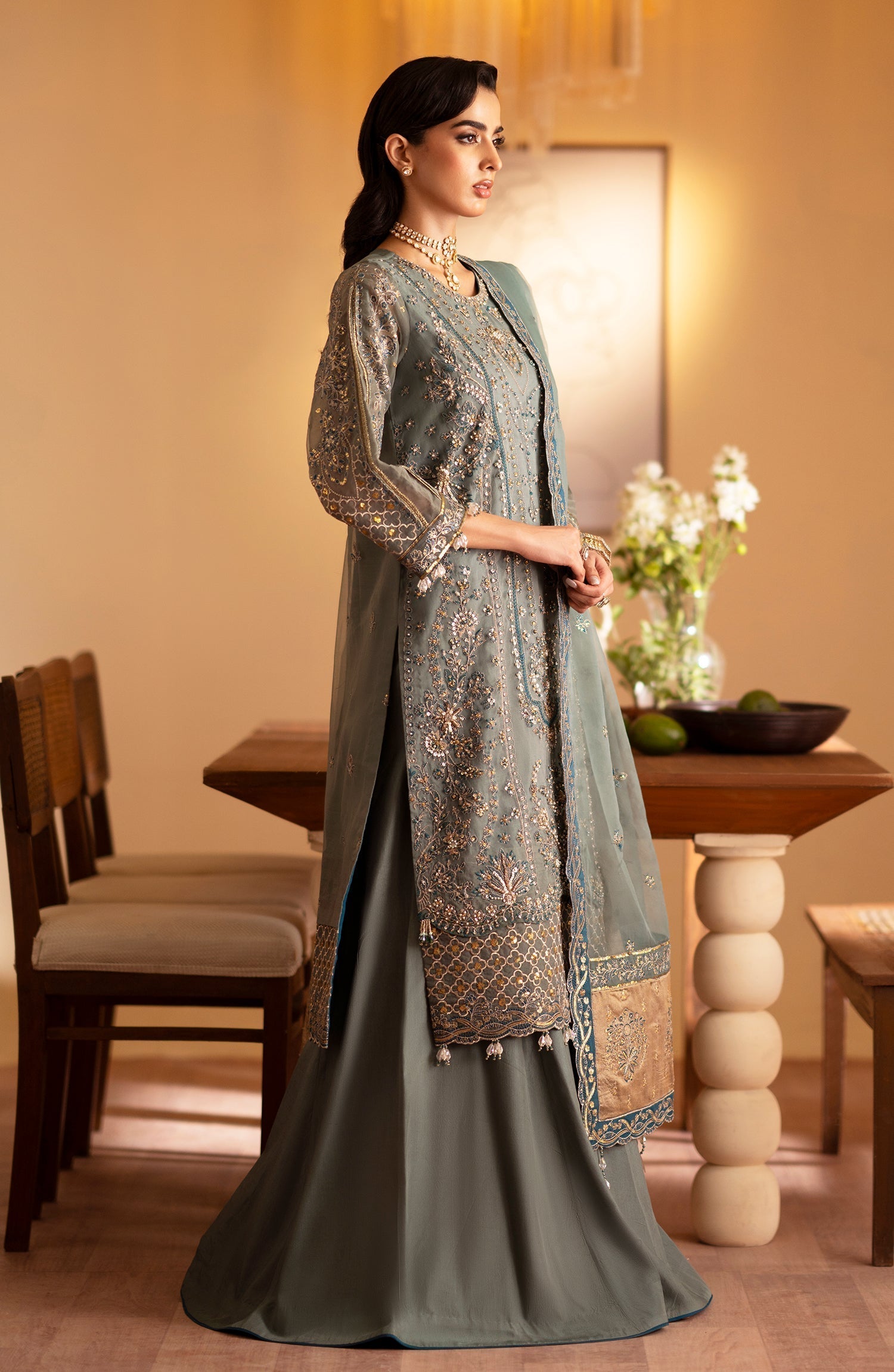 Emaan Adeel | Romansiyyah Luxury Formals 24 | Roheen by Designer Emaan Adeel - House of Maryam - Pakistani Designer Ethnic Wear in {{ shop.shopifyCountryName }}