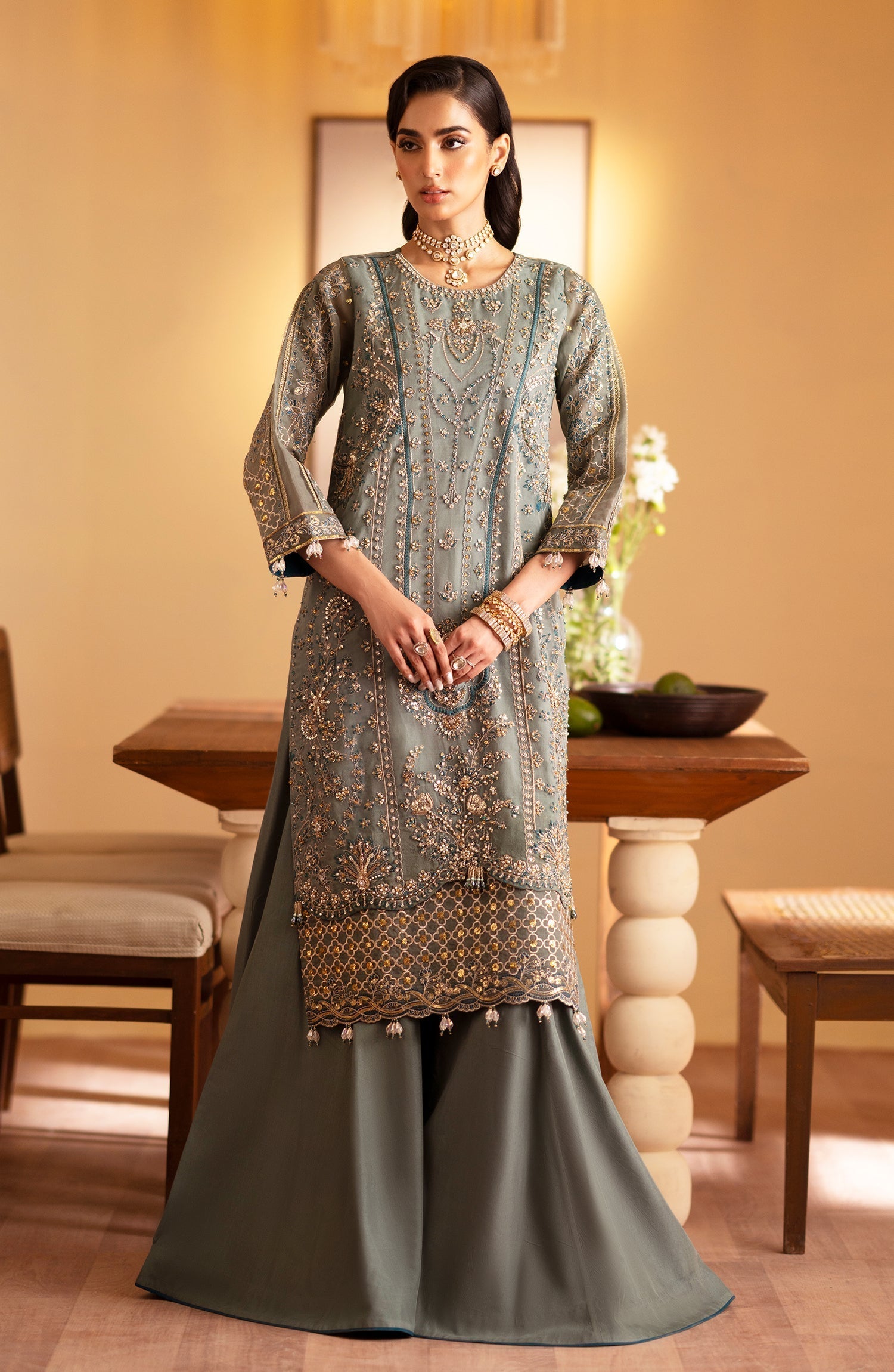 Emaan Adeel | Romansiyyah Luxury Formals 24 | Roheen by Designer Emaan Adeel - House of Maryam - Pakistani Designer Ethnic Wear in {{ shop.shopifyCountryName }}