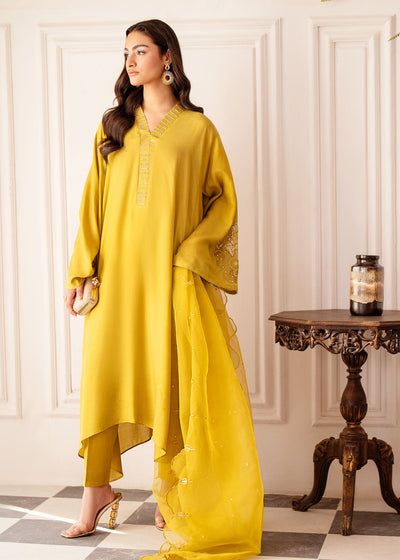 Nuiryaa| Mahee Festive '25 | Mustard Frills -  Nuriyaa  - Original Designer Dress - House of Maryam