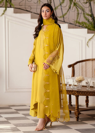 Nuiryaa| Mahee Festive '25 | Mustard Frills -  Nuriyaa  - Original Designer Dress - House of Maryam