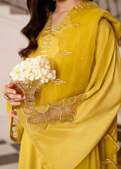 Nuiryaa| Mahee Festive '25 | Mustard Frills -  Nuriyaa  - Original Designer Dress - House of Maryam