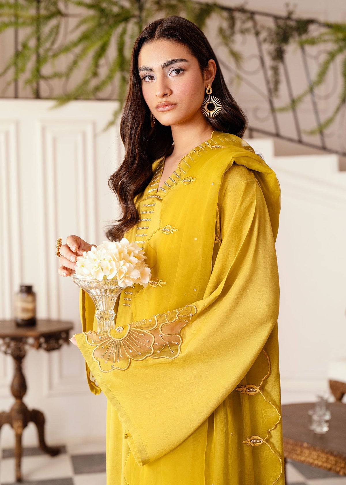 Nuiryaa| Mahee Festive '25 | Mustard Frills -  Nuriyaa  - Original Designer Dress - House of Maryam
