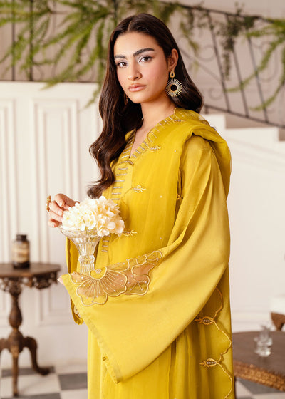 Nuiryaa| Mahee Festive '25 | Mustard Frills -  Nuriyaa  - Original Designer Dress - House of Maryam