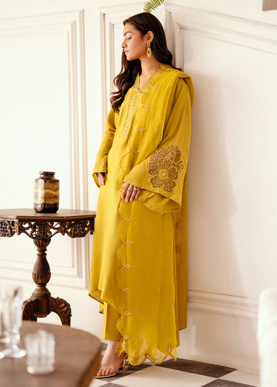 Nuiryaa| Mahee Festive '25 | Mustard Frills -  Nuriyaa  - Original Designer Dress - House of Maryam
