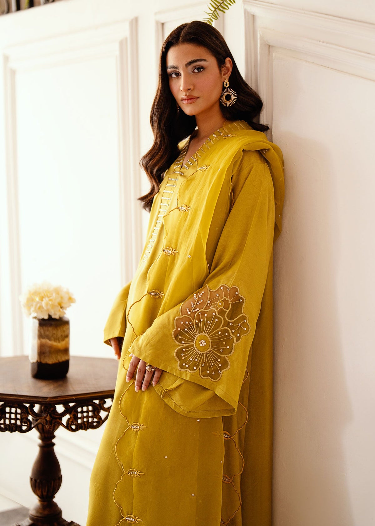 Nuiryaa| Mahee Festive '25 | Mustard Frills -  Nuriyaa  - Original Designer Dress - House of Maryam