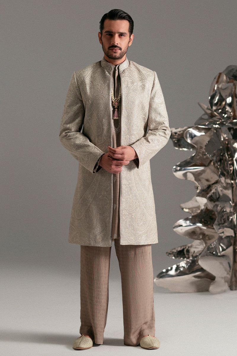 Republic By Omar Farooq | Sherwani Couture | 'Shabaan' Open Sherwani -  Republic by Omar Farooq SHERWANI COUTURE - Original Designer Dress - House of Maryam