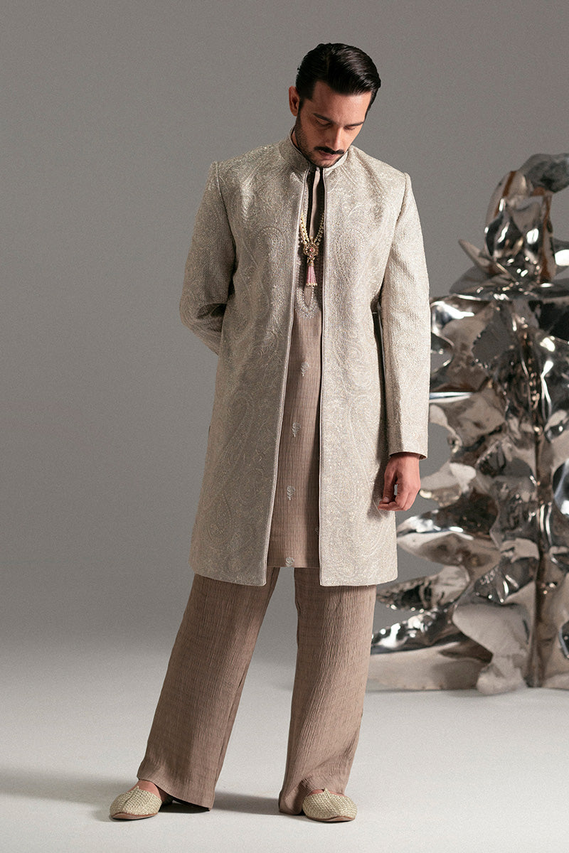 Republic By Omar Farooq | Sherwani Couture | 'Shabaan' Open Sherwani -  Republic by Omar Farooq SHERWANI COUTURE - Original Designer Dress - House of Maryam