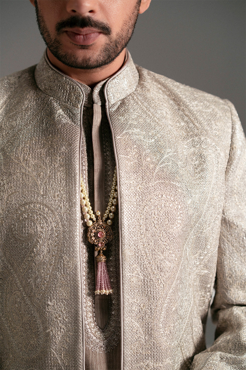 Republic By Omar Farooq | Sherwani Couture | 'Shabaan' Open Sherwani -  Republic by Omar Farooq SHERWANI COUTURE - Original Designer Dress - House of Maryam