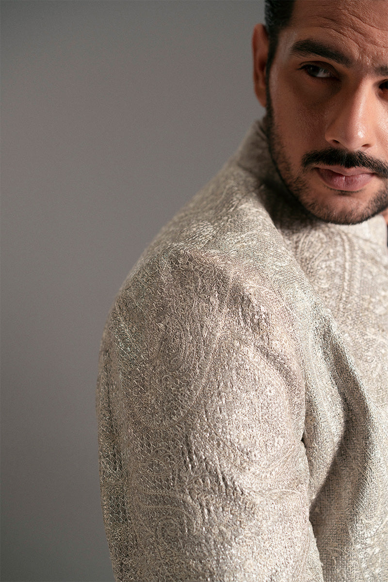 Republic By Omar Farooq | Sherwani Couture | 'Shabaan' Open Sherwani -  Republic by Omar Farooq SHERWANI COUTURE - Original Designer Dress - House of Maryam