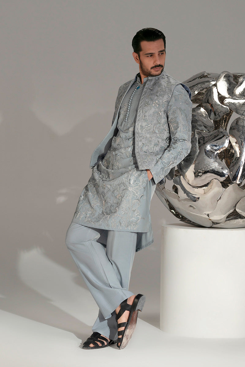 Republic By Omar Farooq | Luxury Rtw | 'Nilam' Kurta Pajama -  Republic by Omar Farooq Luxury RTW - Original Designer Dress - House of Maryam