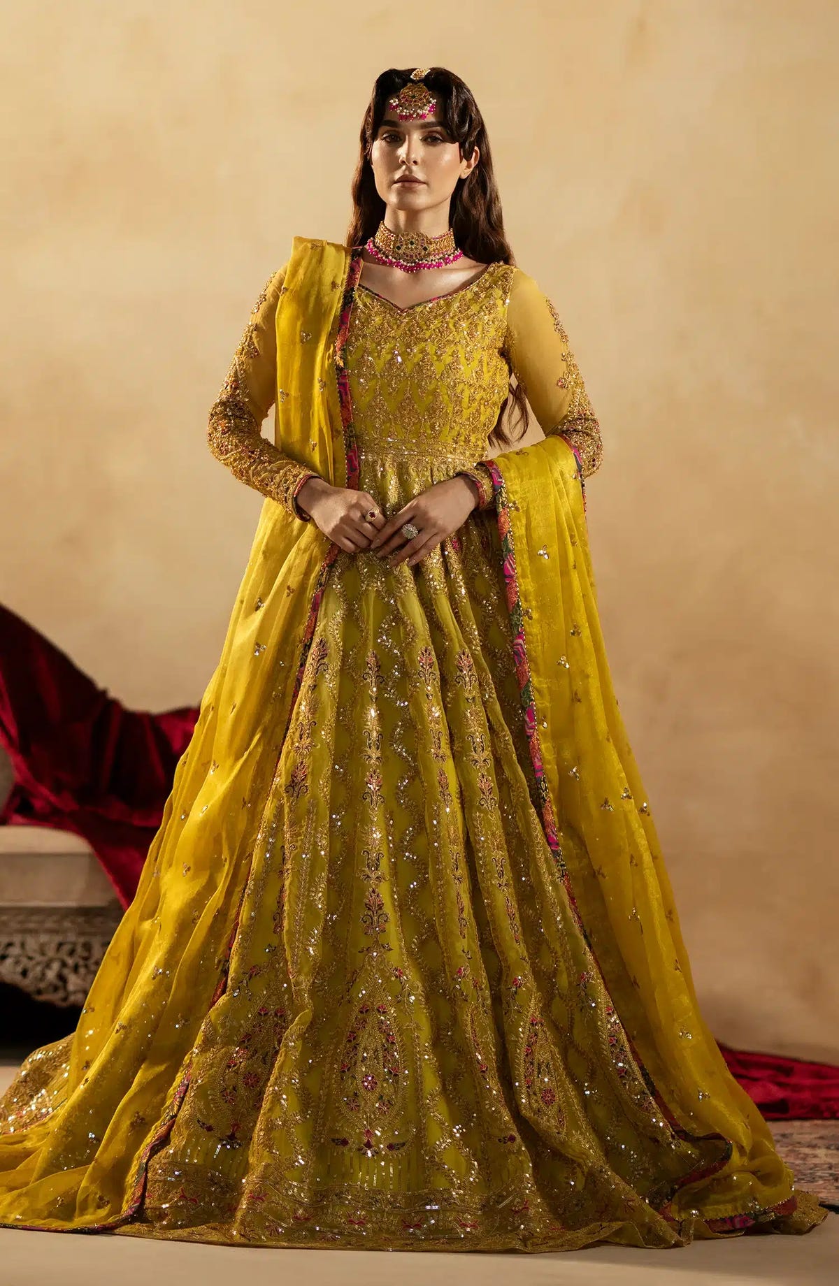 Maryum N Maria | Zamani Beghum Formals 23 | Peridot-(MW23-511) -  Maryum N Maria Bridal - Original Designer Dress - House of Maryam